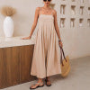 Solid color pleated camisole dress